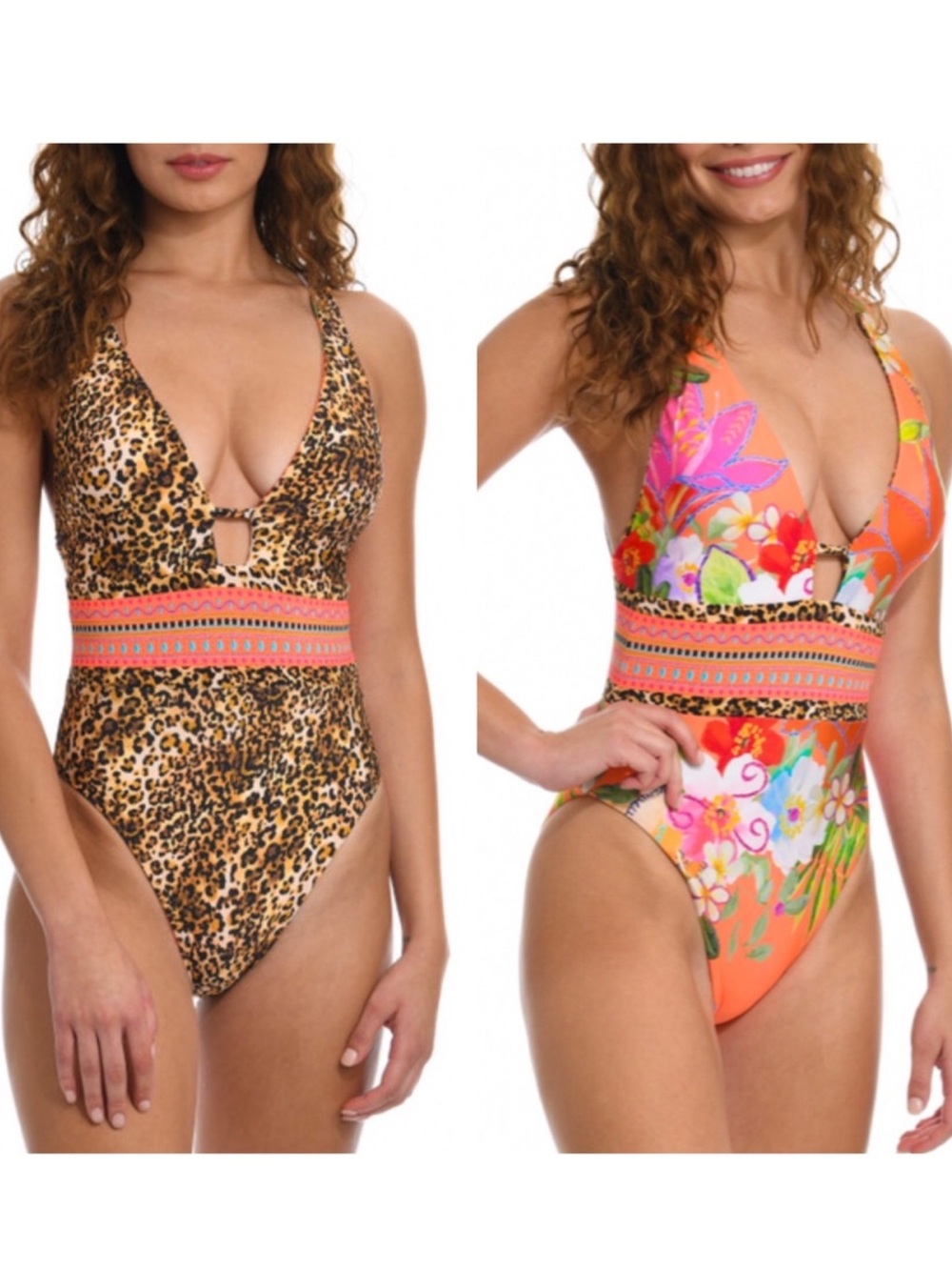 Sunshine 79 In A Trance Tropical Leopard One Piece Reversible Swimsuit 10 NWT